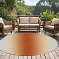 thumbnail image 2 of Grey Caramel Orange Gradient Washable Round Area Rug 6 ft, Minimalist Ombre Modern Art, Soft Non Slip Rugs Stain Repellent Indoor Felt Carpet for Living Dining Room Bedroom Home Office, 2 of 9