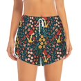 thumbnail image 2 of Pofeuu Berries and Flowers Print Women's Athletic Shorts Running Workout Shorts Tummy Control Quick Dry Gym Shorts with Pockets Double layer sports shorts-Medium, 2 of 7