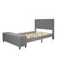thumbnail image 3 of Upholstered Queen Size Bed Frame Modern Storage Bed with Ottoman Bench, Fabric Cushion Platform Bed Frame with Velvet Headboard and Wood Slats, No Box Spring Needed (Light Grey), 3 of 8
