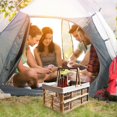 thumbnail image 3 of Foldable Square Plastic Picnic Basket Large Capacity Ins Style Carryall With Handles 12x17.3x9.8 Outdoor Travel Camping, 3 of 4