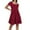 Wine, variant on Plus Size Dresses Women Ladies Casual Beach Resort Square Neck A Line Pleated Dress Vacation Plus Size Dress Dark Green XL