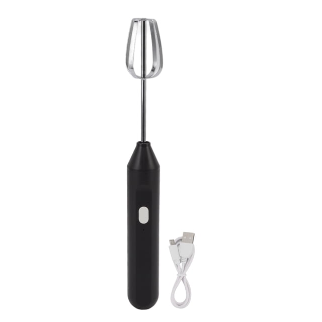 Batidora de huevos eléctrica de mano, espumadora de leche eléctrica, licuadora de café, licuadora para batidos, espumadora, herramientas de cocina, color negro