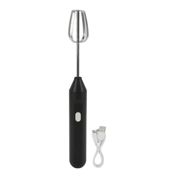 Batidora de huevos eléctrica de mano Espumador de leche eléctrico Licuadora de café Licuadora para batidos Espumador Herramientas de cocina Negro