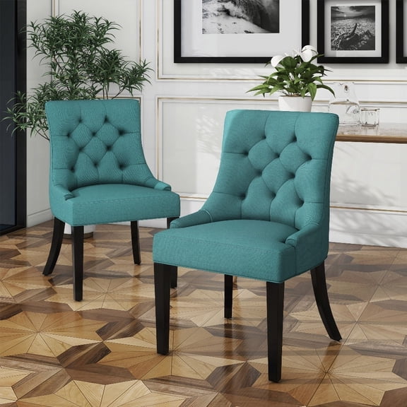 Modern Solid Wood Dining Chairs - 2-Pack Non-Slip Pads