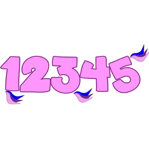 One Two Three Four Five Numbers Birthday Holiday's Celebrate Seasons Greetings Festival Gala Presents Birthday Decorating Ideas Girl Boy Bedroom Wall Decal Sticker - Size: 16 Inch x 13 Inch