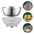 thumbnail image 2 of SHISUYAN 2pcs Stainless Steel Mesh Colander Kitchen Metal Basin Fine Mesh Strainer Basket Washing Colander, 2 of 8