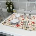 thumbnail image 6 of Shabby Flora Dish Drying Mats 18x24, Watercolor Flowers Roses Petals Dots Leaves Buds Spring Season Theme, Countertop Mat Absorbent Drainer Dry Pad,Vintage Elegant Pink Kitchen Bar Decor, 6 of 6