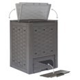 thumbnail image 5 of vidaXL Garden Composters 3 pcs Brown 23.6"x23.6"x32.7" 237.8 gal Plastic Rattan, 5 of 7