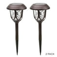 thumbnail image 4 of Alpine Corporation 17" Tall Super Bright High Lumen Outdoor Solar Powered Pathway Light Stakes, Bronze (Set of 2), 4 of 12