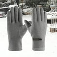 thumbnail image 1 of Gray Gloves Mittens Winter Men's Rabbit Fleece Plus Fleece Thickened Outdoor Riding Wind and Cold Three Line Screen Gloves, 1 of 1