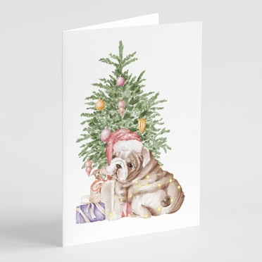 Funny Father's Day Card - Bulldog In Tank Top & Jeans With "Tough Outside, Softie Inside" Message