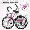 thumbnail image 5 of MOPHOTO Adult Folding Tricycle,26" 7 Speed Folding Tricycle Bike for Seniors with Large Basket,Adult Fold up Tricycle, 5 of 14