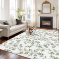 thumbnail image 3 of Green Leaves Area Rug 5x8 Washable Rug Non Slip Summer Botanical Elegant Farmhouse Large Area Rug Soft Stainresistant Indoor Floor Carpet for Living Room Bedroom Home Office Dining Room Nursery, 3 of 8
