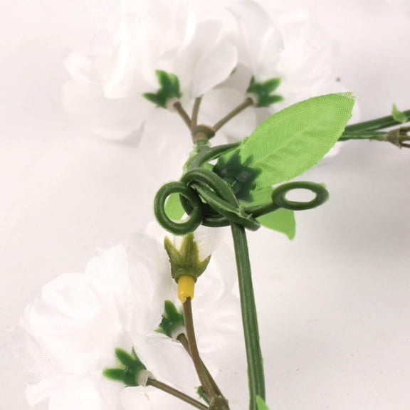 White Cherry Blossom Flower Garland – 3 × 4.5 ft Expandable Artificial Silk Flower Garlands with 114 Lifelike Flowers for Home, Wedding & Event Décor
