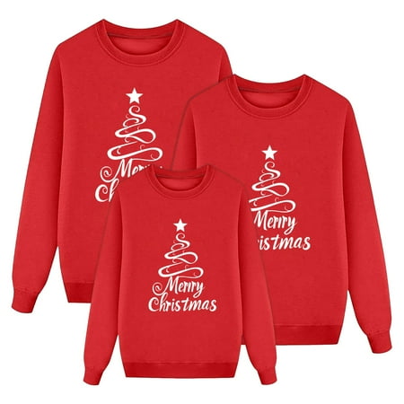 Wowcloth Women s Casual Printed Sweatshirt Long Sleeve Round Neck Warm Christmas Themed for Holiday Season and Daily Wear