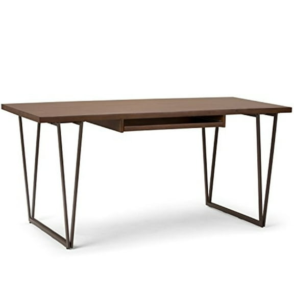 Ryder SOLID WOOD Modern Industrial 66 inch Wide Writing Office Desk in Natural Aged Brown