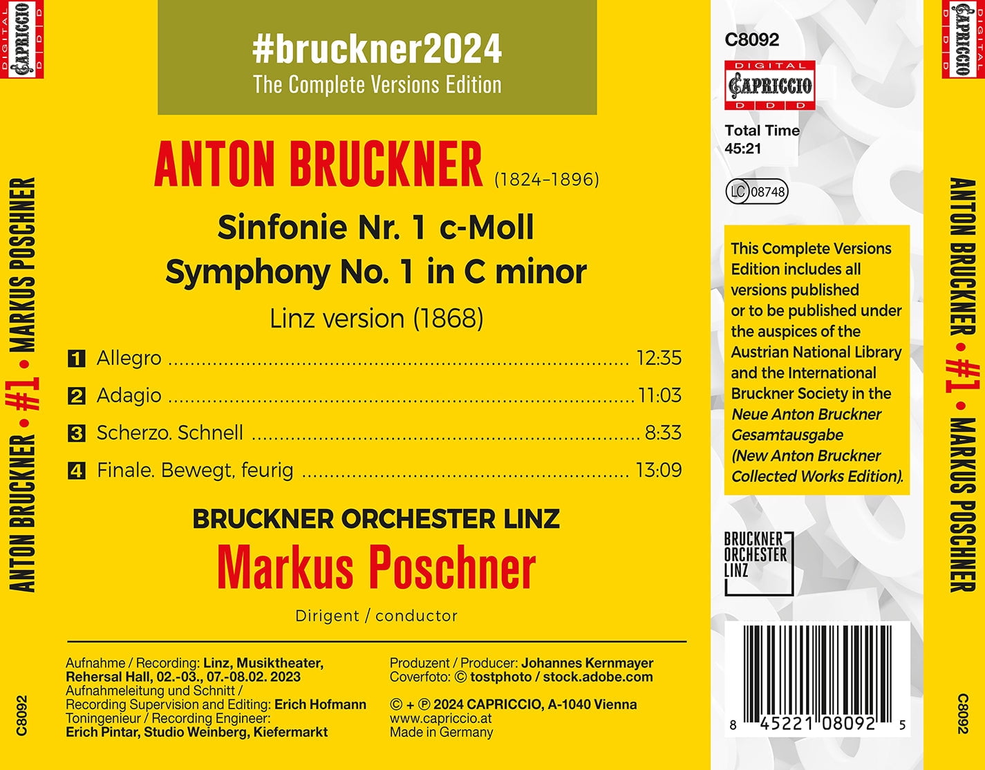 Bruckner Orchester Linz - Symphony No. 1 (1868) - Music & Performance - CD
