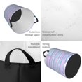 thumbnail image 4 of Balery Striped Gradient Round Laundry Basket with Handles Waterproof Freestanding Laundry Hamper for Clothes Toys in the Dorm and Family-Small, 4 of 8