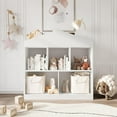 thumbnail image 1 of Historyli Organizador de juguetes de madera de 5 compartimentos, estantería blanca para niños y niñas, estantería para sala de juegos infantil, 1 of 8