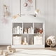 thumbnail image 1 of Historyli Organizador de juguetes de madera de 5 compartimentos, estantería blanca para niños y niñas, estantería para sala de juegos infantil, 1 of 8
