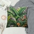 thumbnail image 2 of Nawypu  Tropical Green Leaves Pillow Covers Palm Tree Pillowcases Black and White with Geometric Decorative Throw Pillow Cover Kitchen Decor for Outdoors Car Couch, 2 of 5