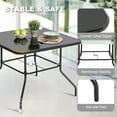 thumbnail image 4 of Nuu Garden 5 PCS Patio Dining Set, Metal Outdoor Table and Chairs, with 4 Stackable Chairs and 31.5" Square Table with Umbrella Hole, Outdoor Dining Set for Lawn, Balcony, Garden, Black and Brown, 4 of 10