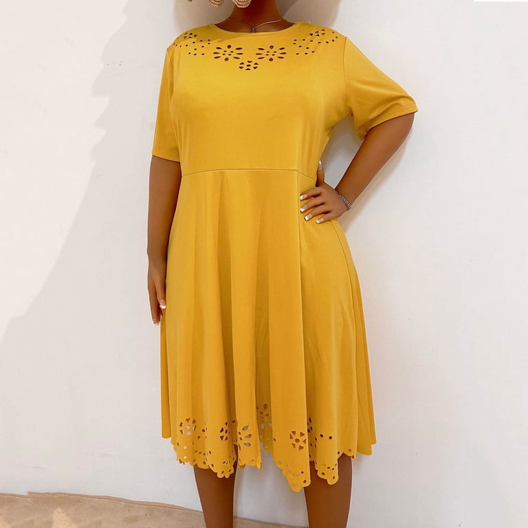 chinese dress ladies Mustard Maxi Dress With Slit main image 0