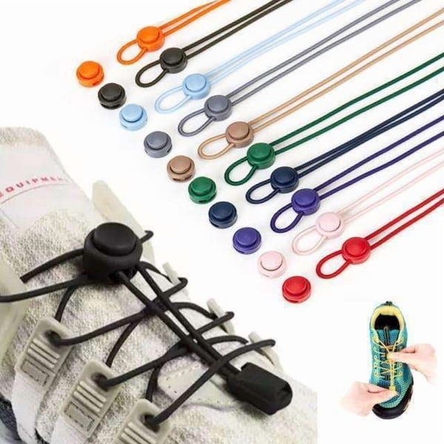 Cordones de Zapatos Elásticos con Cordón Ajustable - Evita Atarte los Zapatos - de un Solo Color