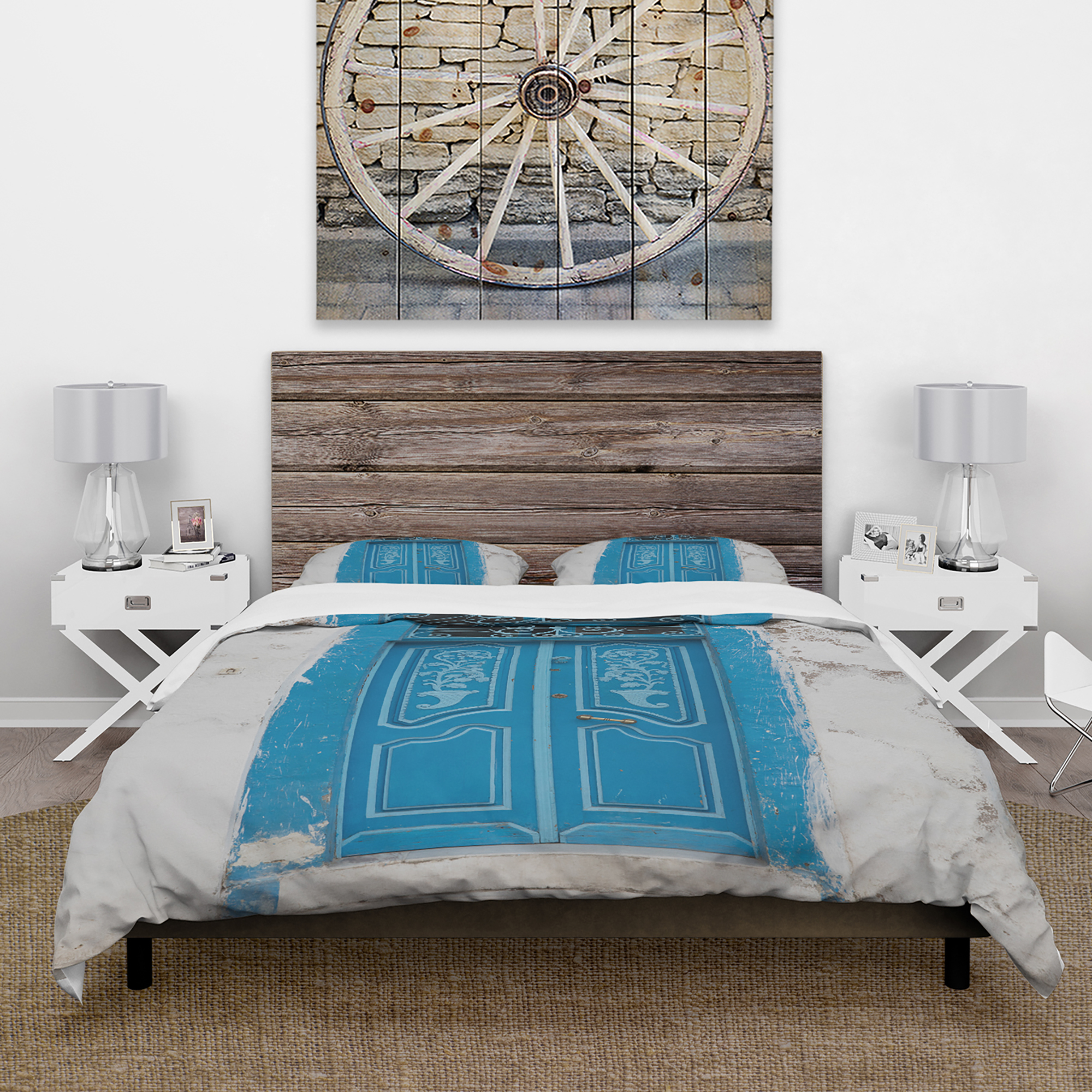 Designart 'Vintage Door in Tunesia' Vintage Duvet Cover Set