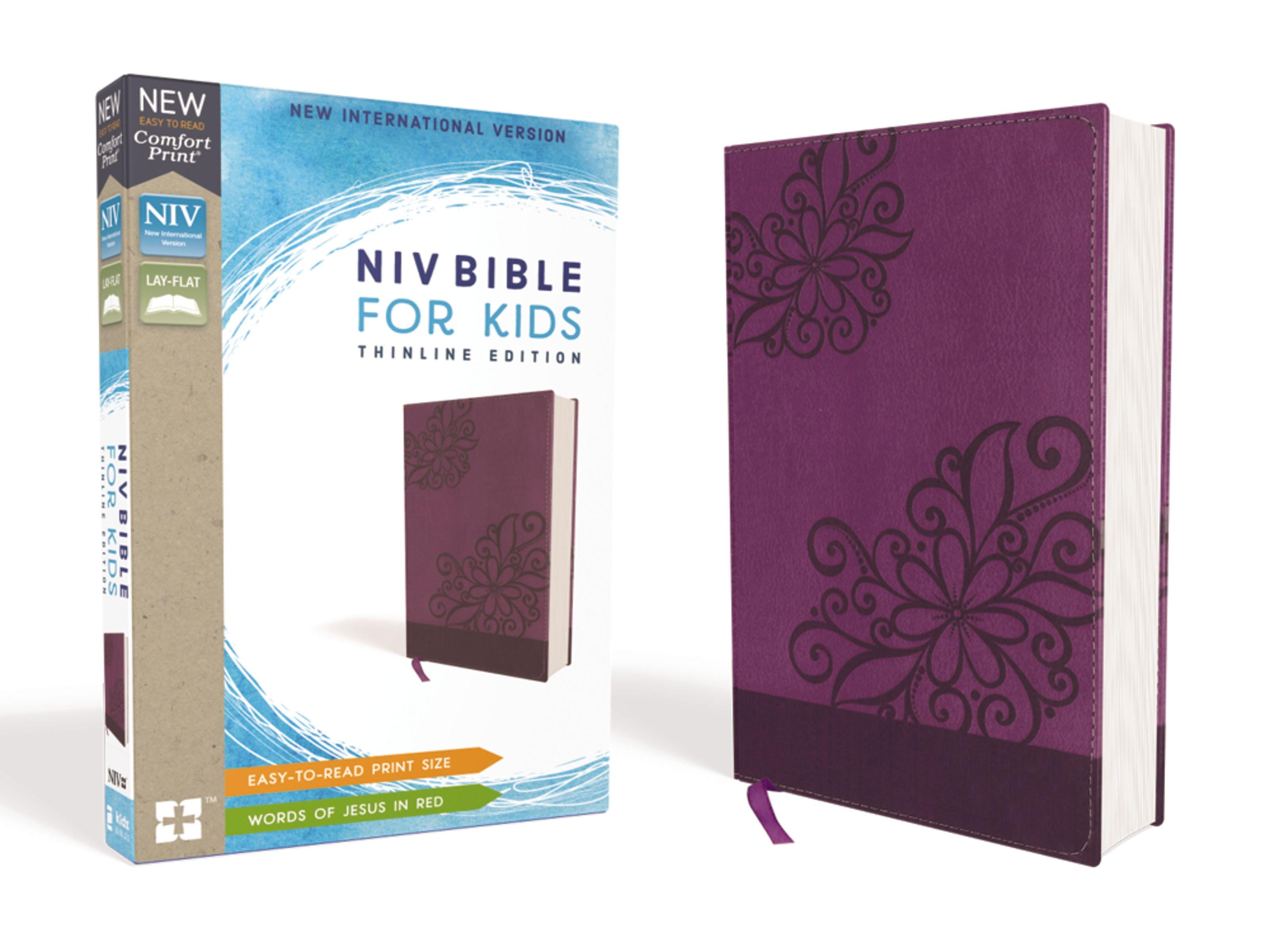 Niv, Bible for Kids, Leathersoft, Purple, Red Letter Edition, Comfort Print Thinline Edition
