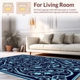 thumbnail image 2 of ODIKA 2'x3' Machine Washable Non-Slip Area Rug, Elegant Floral Lattice With Sophisticated Vine High Traffic Rug with Pad, Blue, 396198, 2 of 8