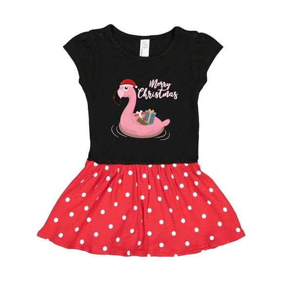 Inktastic Flamingo Merry Christmas Gift Toddler Girl Dress