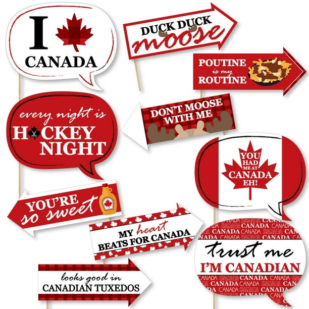 Funny Canada Day Canadian Party Photo Booth Props Kit 10 Piece
