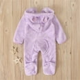 thumbnail image 3 of dmqupv 18 Month Zip up Romper Boy Ears Bear Jumpsuit Coat Romper Hooded Baby Footed Girl 6 9 Month Boy Purple 6-12 Months, 3 of 3