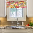 thumbnail image 3 of Colorful Flower Curtain Valance for Kitchen Windows/Bathroom/Living Room/Bedroom Blackout, Rod Pocket Valance Small Window Treatment, 54" W x 18" L Home Decor, 3 of 6