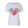 thumbnail image 4 of Lilgiuy National Pet Day Dog Paw Love Heart Print T-Shirt for Women Summer Solid Color Short Sleeve Soft Lightweight Cute Dog Mom Graphic Tees Tops Gift for Dog Lovers(White,M), 4 of 4