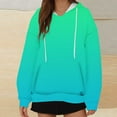 thumbnail image 2 of WREESH Women's Gradient Oversized Hoodie Long Sleeve Casual Sweatshirt Drawstring Hooded Pullover Top with Pocket Green, 2 of 5