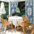 thumbnail image 3 of Outdoor Curtains for Patio Waterproof Blue Bohemia Indoor/Outdoor Curtain Tiebacks Tribal Vintage Boho Privacy Curtain Sun Block Grommet Drapes for Pergolas Gazebo Porch Balcony 2 Panel 54x108 Inch, 3 of 9