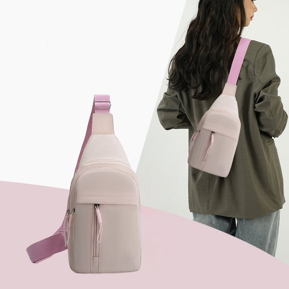 Mecorevx Waterproof Sling Bag Crossbody Bag for Men Slim Chest Backpack Man Purse Small Shoulder Bag for Travel Hiking(Pink)