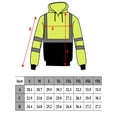 thumbnail image 6 of Men's ANSI Class 3 High Visibility Sweatshirt, Full Zip Hooded, Lightweight, Black Bottom - Lime / 4-XL, 6 of 6