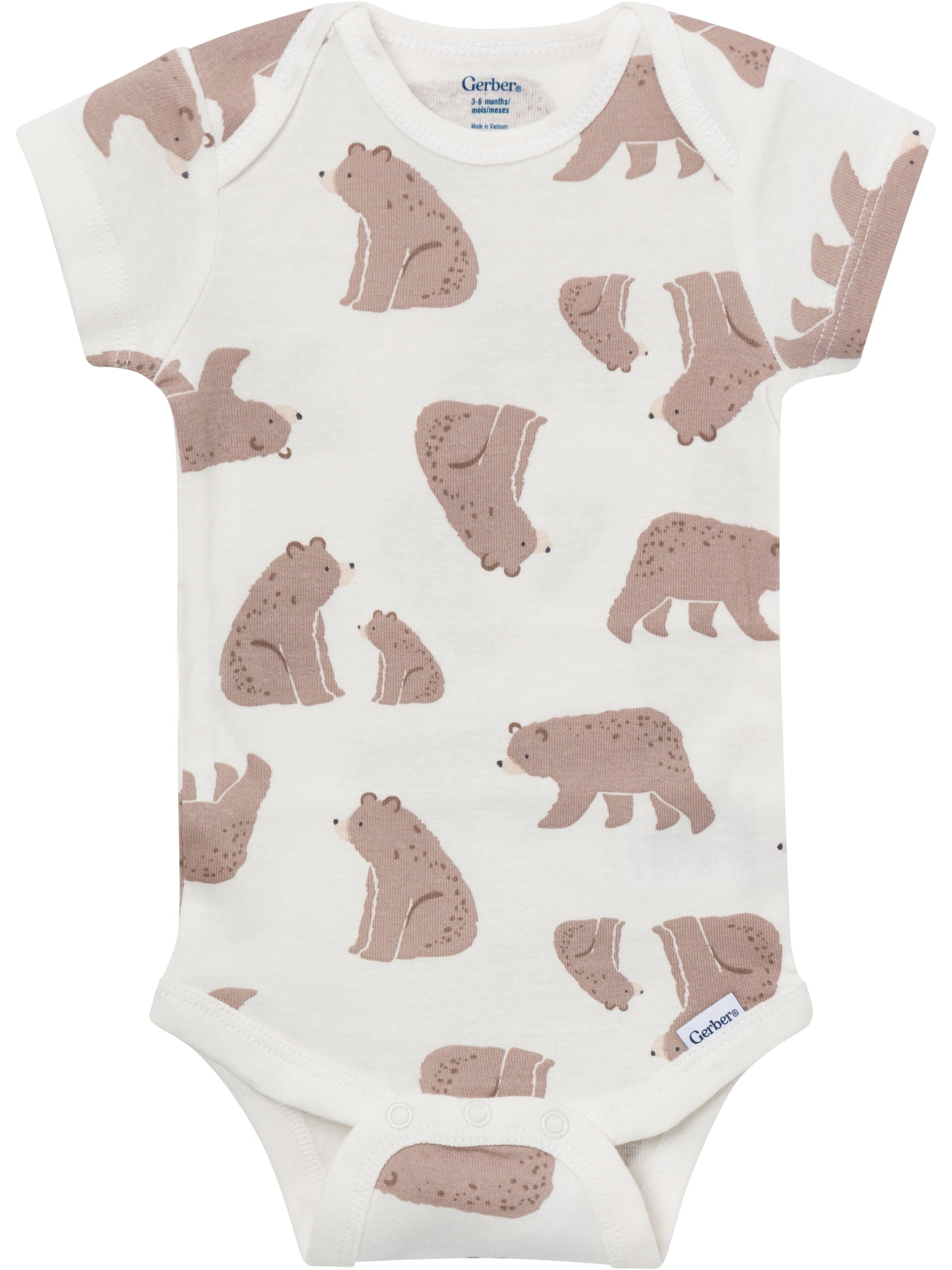 Gerber Baby Neutral Short Sleeve Onesies, 8-Pack, Sizes 0/3 Newborn - 12 Months