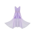 thumbnail image 3 of DPOIS Big Girls Junior V Neck Chiffon Long Party Wedding Prom Romper Gown Flower Girls Dress Lavender 16, 3 of 7