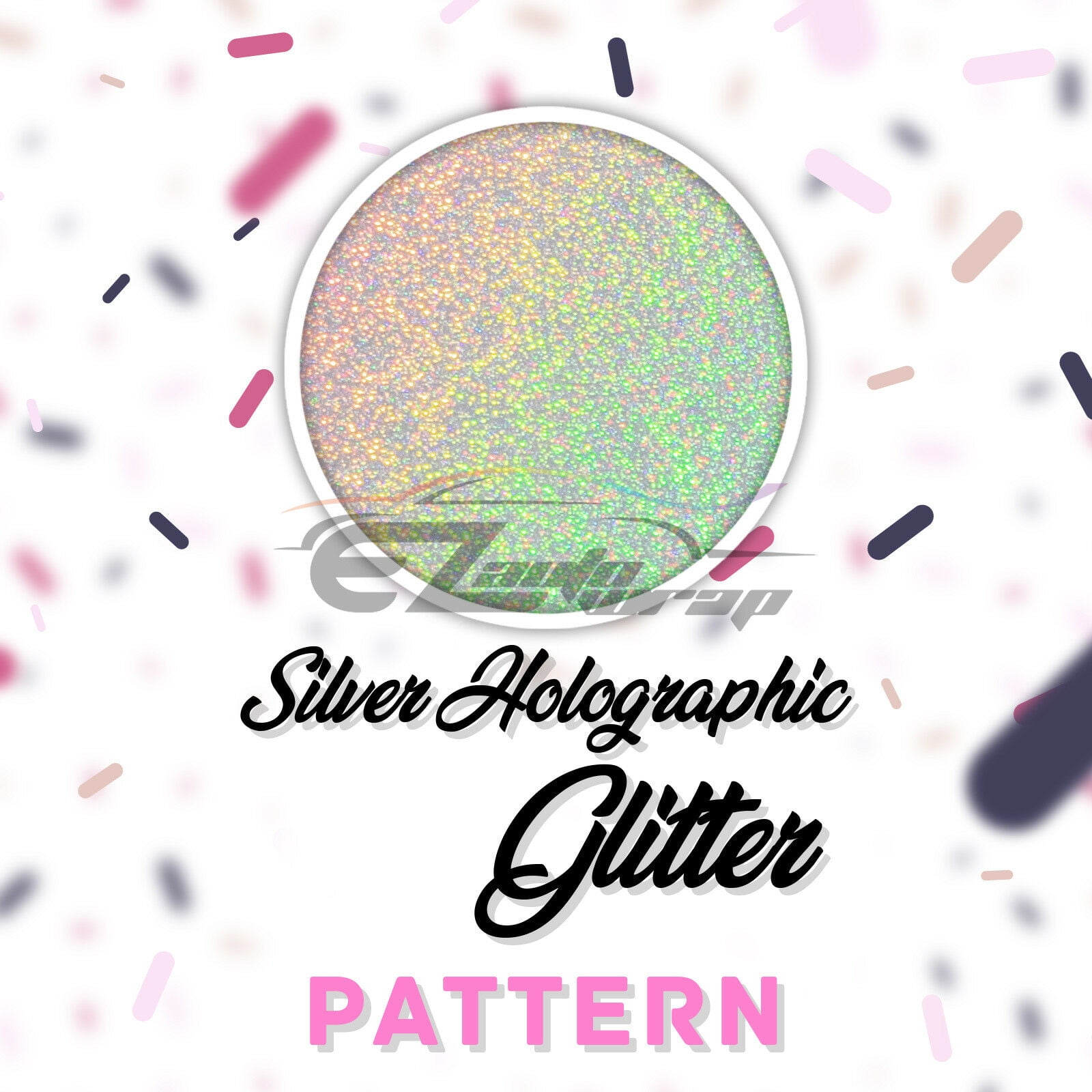 Essmo™ Silver Holographic Glitter Heat Transfer Vinyl HTV TShirt 20" Iron Press SP22 20"x480"