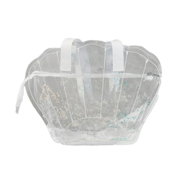 Misright Large Capacity Handbag for Women Clear Beach Bag Shells Shape Shoulder Bag