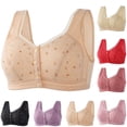 thumbnail image 2 of Daisy Bras for Older Women, 2026 New Front Snap Bras for Seniors, Daisy Bra for Women Front Closure No Underwire Bra,Complexion,44, 2 of 6