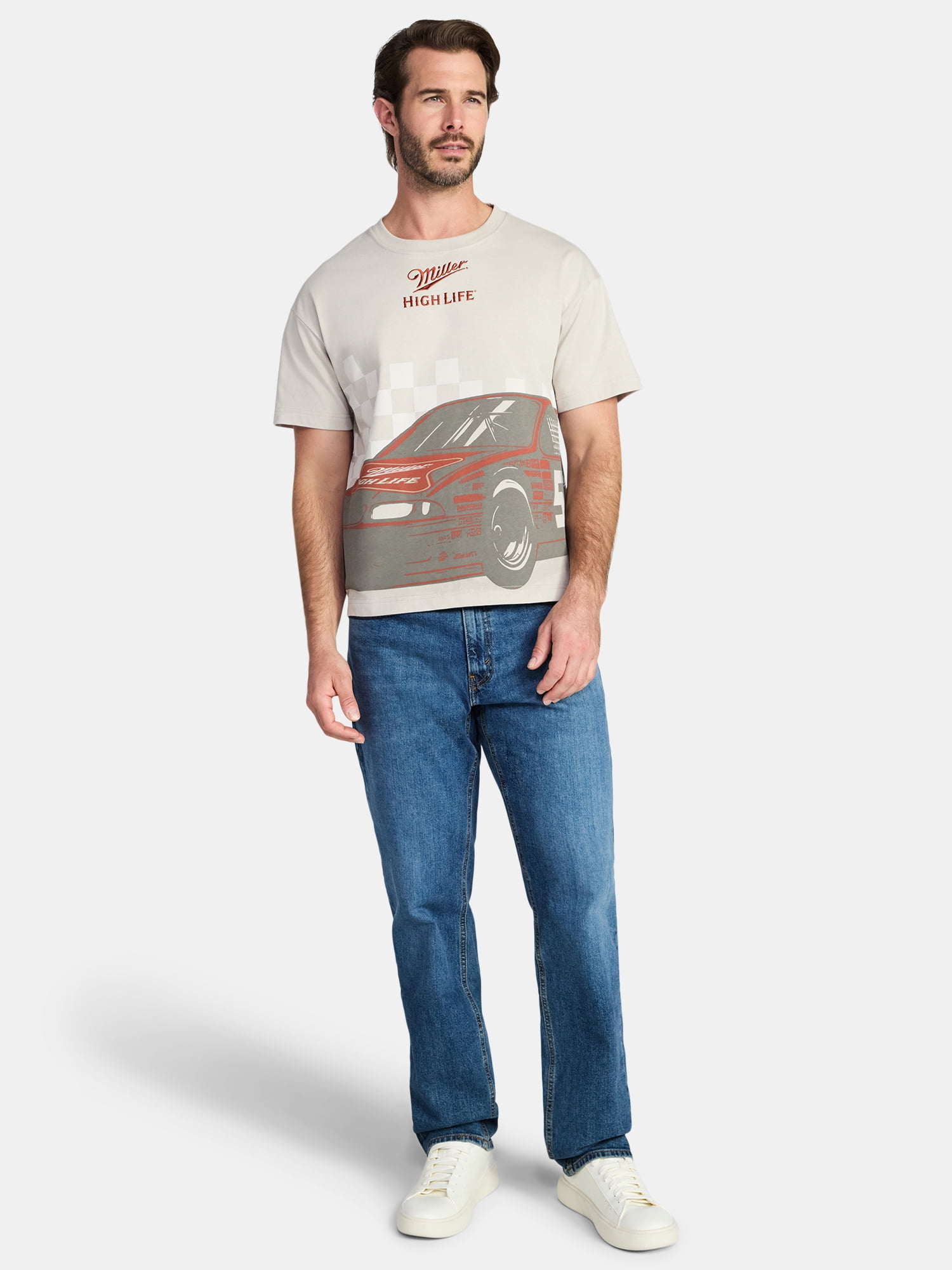 Miller Racing Men's and Big Men's Cropped Fit Graphic Tee, Sizes XS-3XL