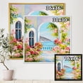 thumbnail image 3 of Pink Flowers With Traditional Greek House 30 in x 30 in Framed Painting Canvas Art Print, by Designart, 3 of 5