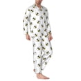 thumbnail image 2 of Fotbe Bee Pattern Long Sleeve Pajama Set for Men,Sleepwear Set,2-piece Loungewear Set,Soft PJs Comfy Nightwear with Pockets-Large, 2 of 7