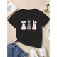 thumbnail image 1 of Cartoon Bunnies Graphic Print For Girls, Comfy And Fit T-shirt Top Pullover For Spring And Summer For Outdoor Activities, 1 of 6