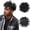 Black1, variant on QUEENTAS Dreadlock Hair Topper for Men Synthetic Black Mix Brown Toupee with Bangs 10inch Short Braided Dreads Lock Wiggy Topper for Daily Easy to Wear  Party Helloween